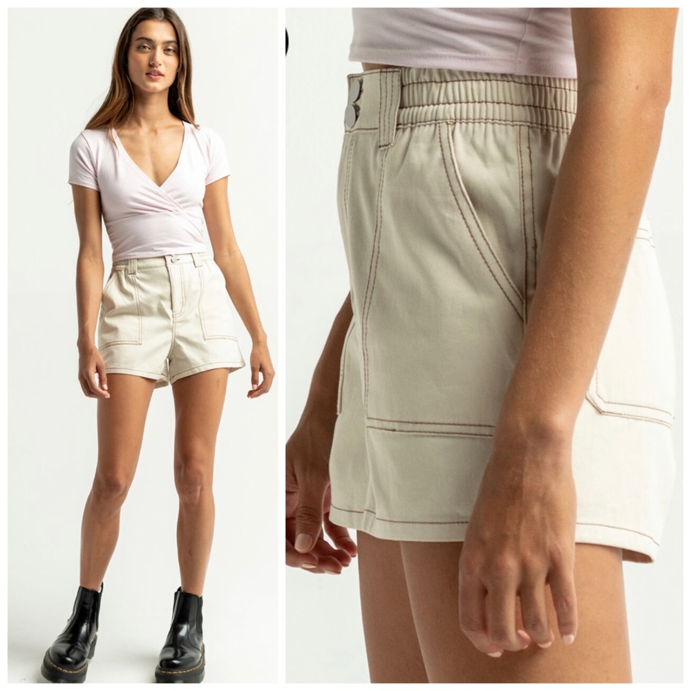 NWT High Waist Khaki Utility Shorts